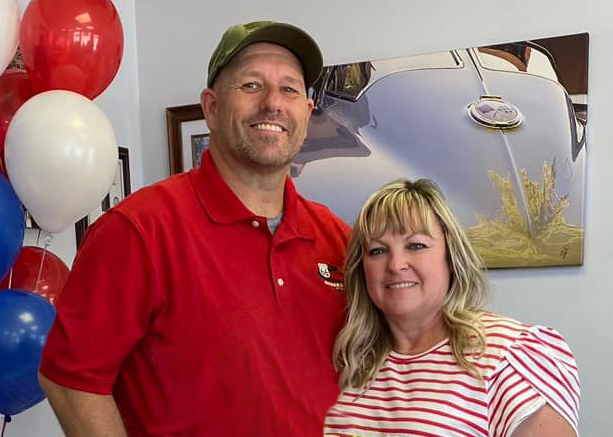 Scott and Jo Ann Smith at the Anderson Auto Galss grand opening